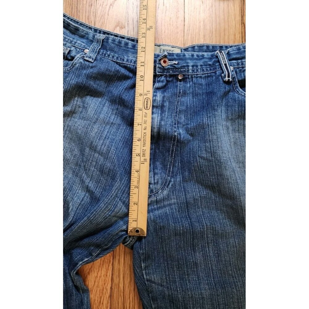 Vintage Y2K Enyce Jeans Wide Leg Baggy Hip Hop 44 x 32 Embroidered Blue Denim - Picture 11 of 16